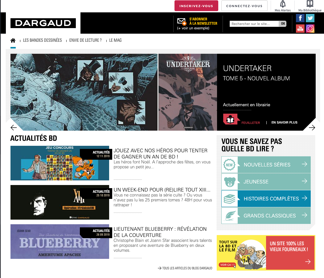 Développement pour Dargaud.com